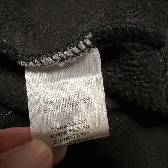 White Fox Project 5 Black Hoodie Mens Small Black on Black Logo Distressed - Picture 7 of 7